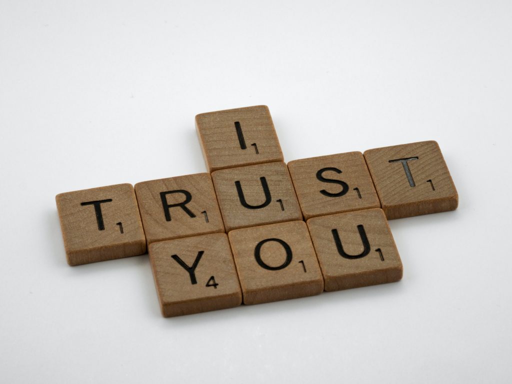 scrabble, scrabble pieces, lettering, letters, wood, scrabble tiles, white background, words, quote, letters, type, typography, design, layout, i trust you, trust, integrity, faith, love, belief, credence, confidence,